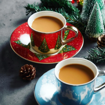 Set Ly Trà & Coffee Luzerne Giáng Sinh ( tặng kèm 1 muỗng cà phê )